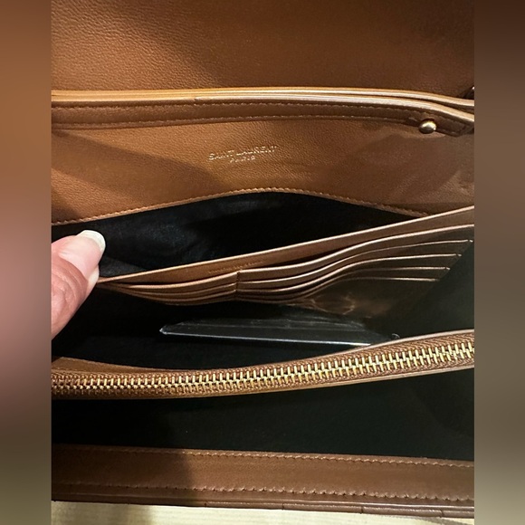YSL Brown Quilted Wallet on chain - Picture 12 of 14